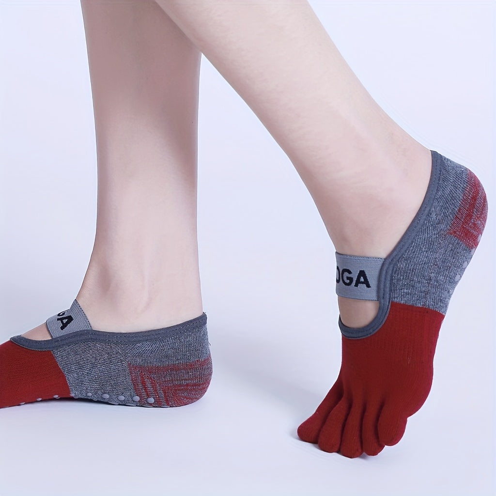 Set of 2 anti-slip yoga/dance socks for women.