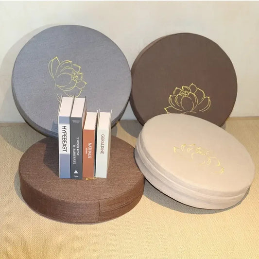 Yoga- en meditatiekussen van linnen (40x6 cm)