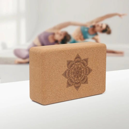 Eco‑Vriendelijk Kurken Yogablok – Natuurlijk Antislip Yoga & Pilates Blok (9×6×3 inch)