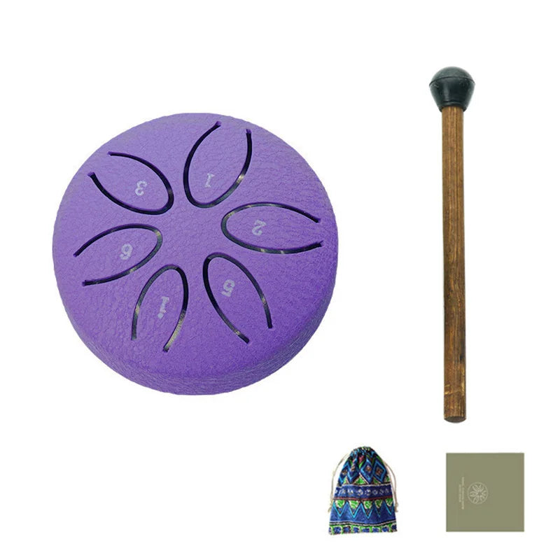 Mini Steel Tongue Drum | 6 Tonen | Yoga & Meditatie | Inclusief Stokje