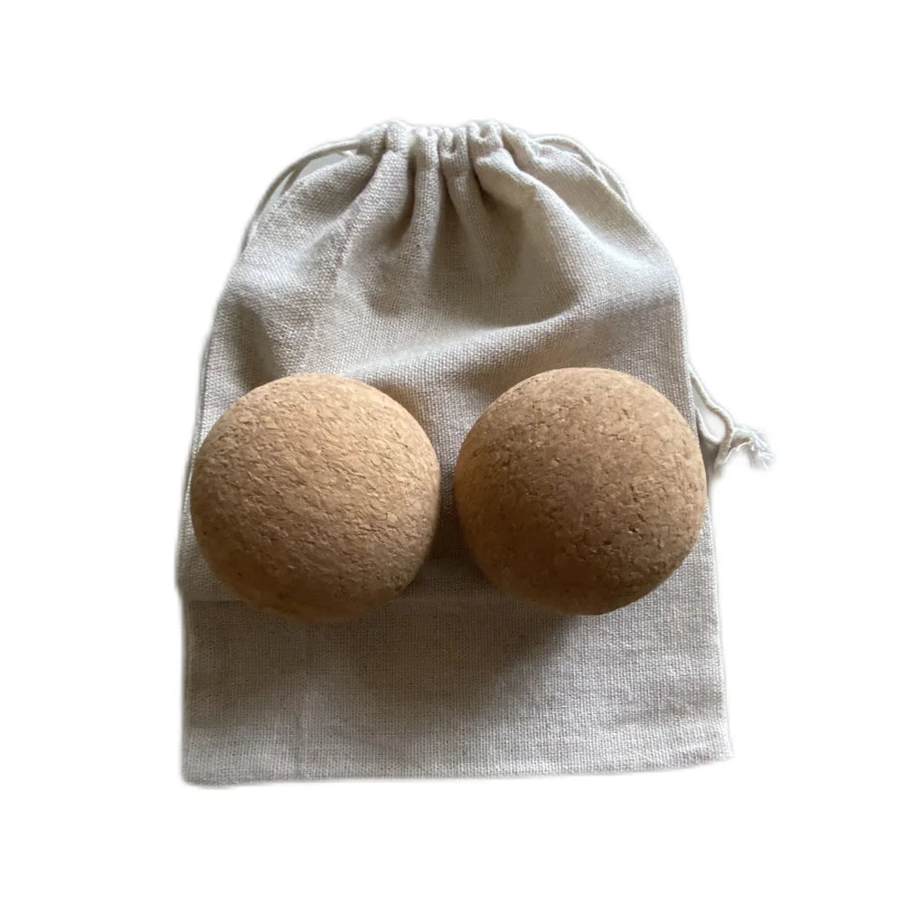 Natuurlijke Kurken Massageballen Set – Fascia Peanut Ball & Yogabal voor Rug, Schouders & Nek | Eco‑Vriendelijk Spierherstel & Pilates Training