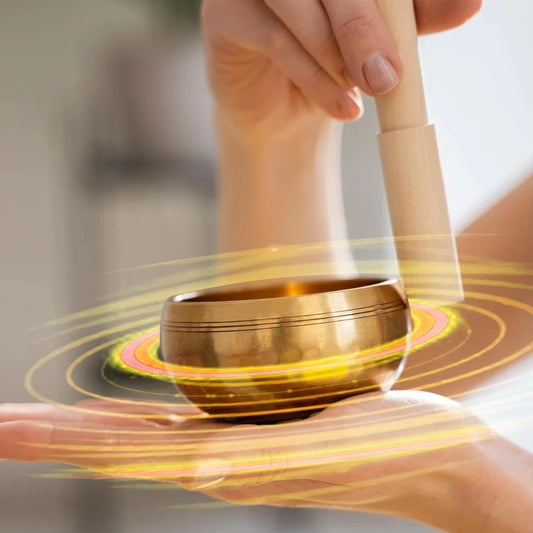 Handgemaakte Tibetaanse Klankschaal van Messing – Meditatie & Sound Healing | RaviZen