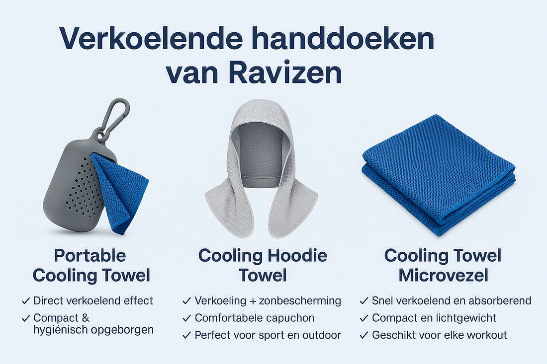 Verkoelende sporthanddoeken van RaviZen voor fitness, yoga en outdoor gebruik