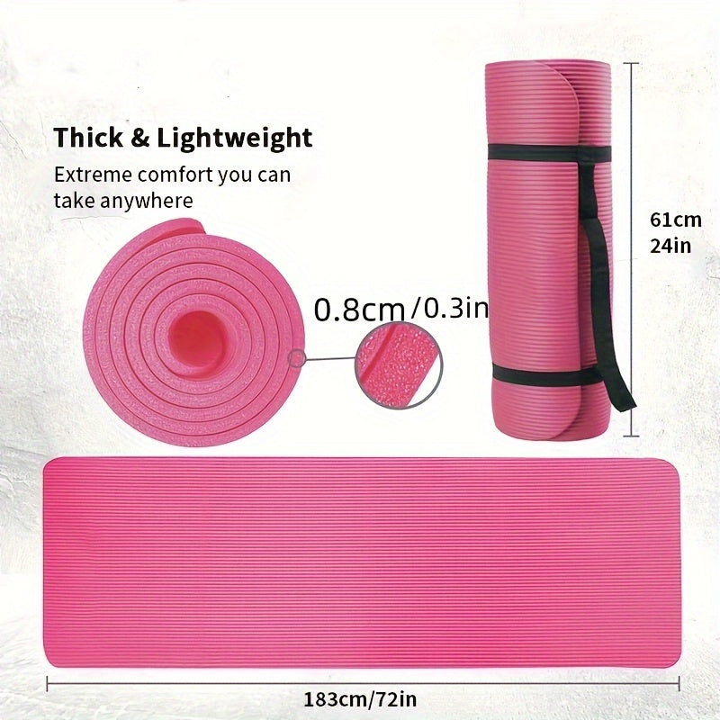 Extra Thick Yoga Mat for Beginners – Non-Slip & Comfortable (NBR)