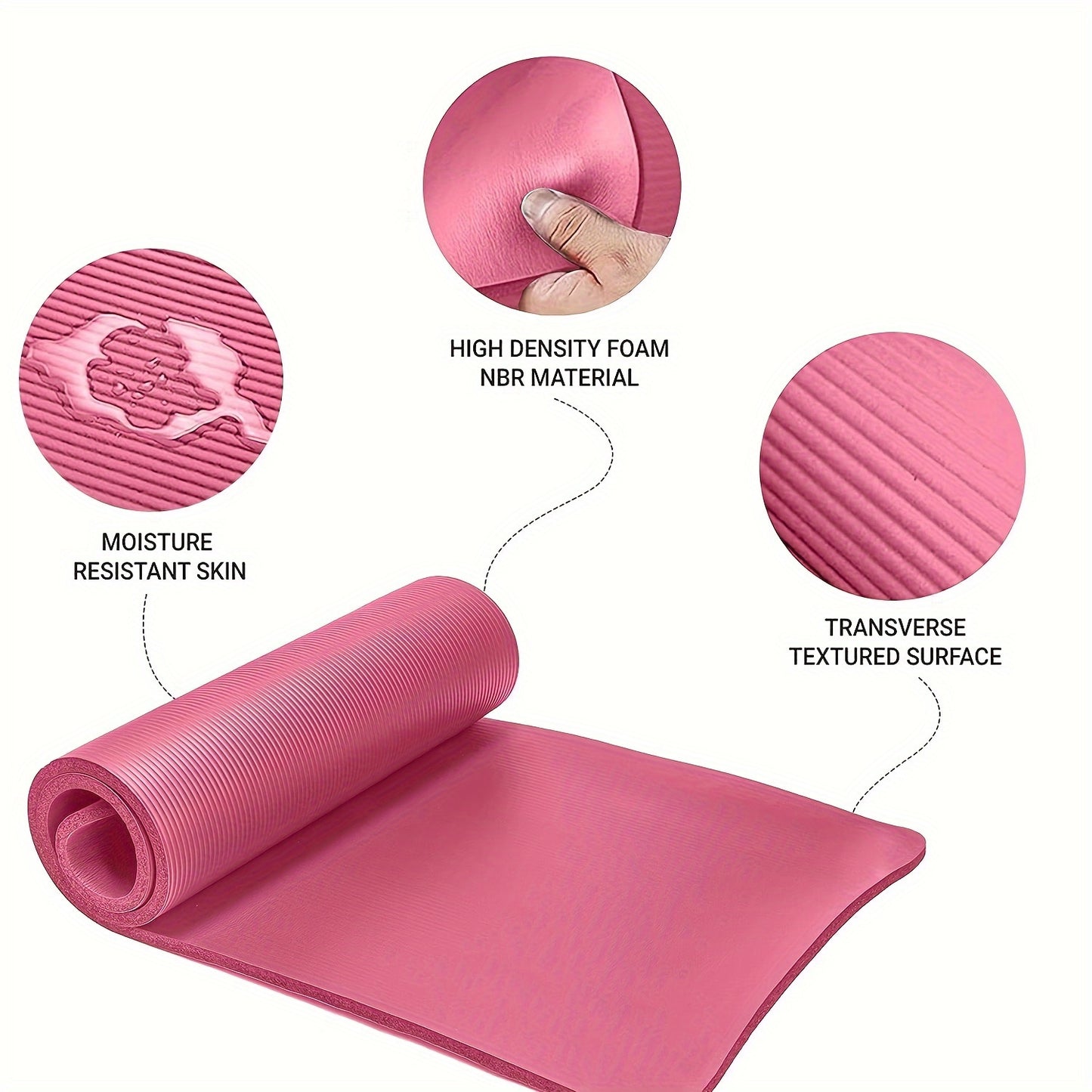 Extra Thick Yoga Mat for Beginners – Non-Slip & Comfortable (NBR)