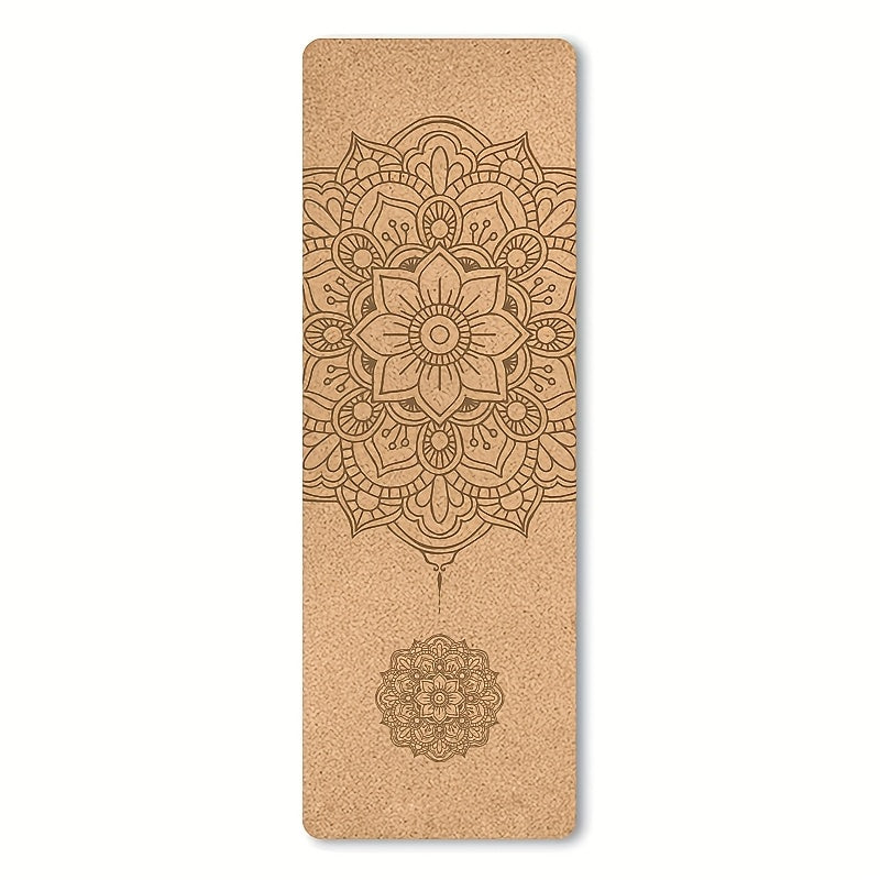 Cork Yoga Mat with Mandala Design – Non-Slip & Durable | For Yoga and Meditation