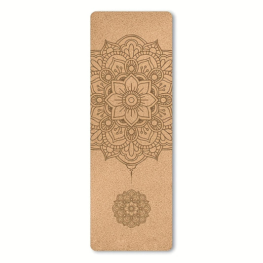 Kurk Yogamat met Mandala Design – Antislip & Duurzaam | Voor Yoga en Meditatie