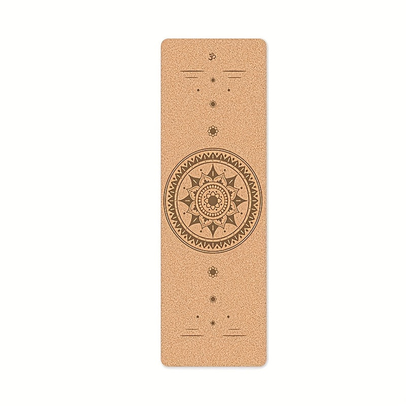 Cork Yoga Mat with Mandala Design – Non-Slip & Durable | For Yoga and Meditation