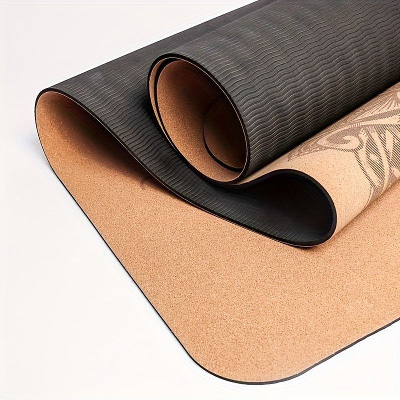 Cork Yoga Mat with Mandala Design – Non-Slip & Durable | For Yoga and Meditation