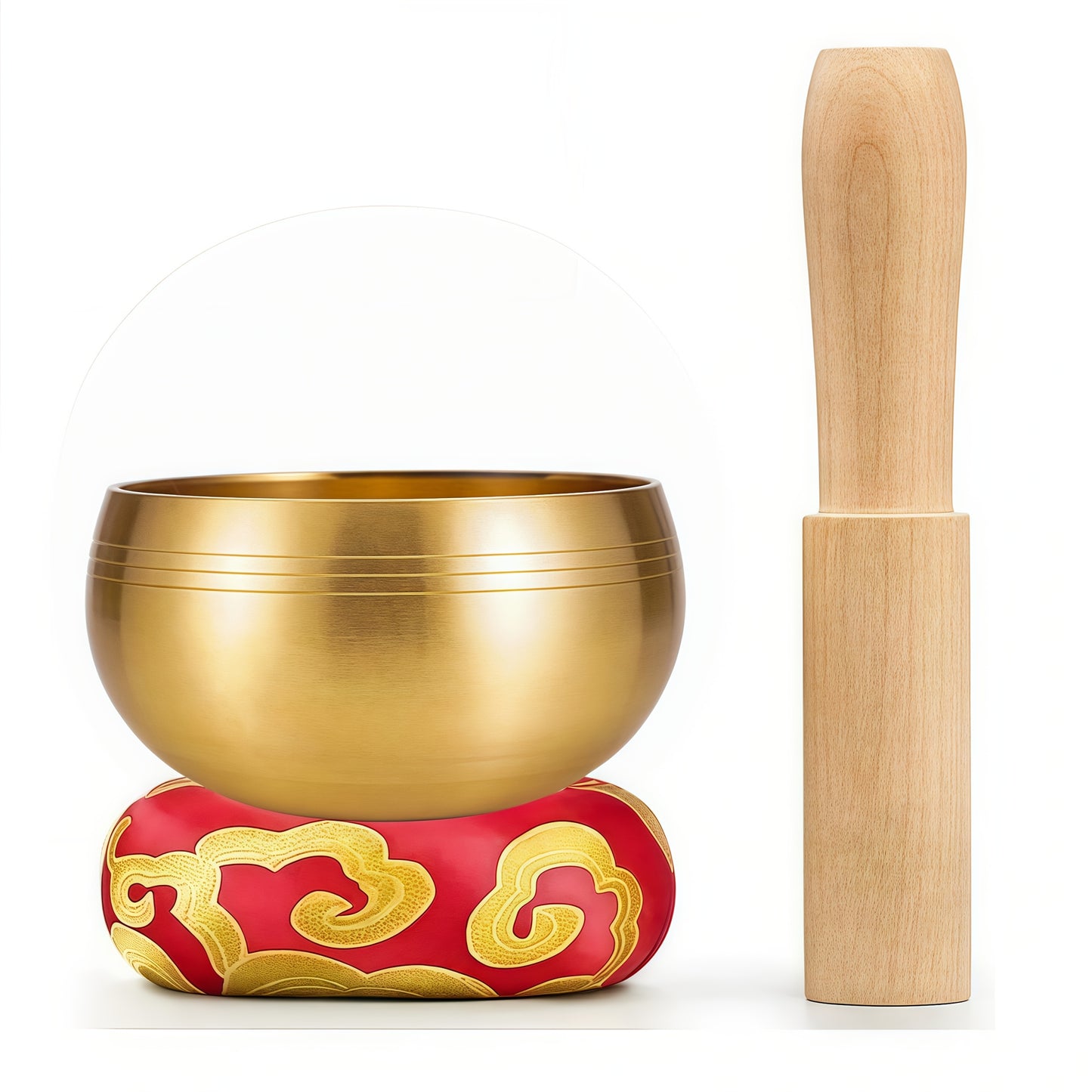Mindfulness meditation singing bowl, including wooden mallet, original Tibetan bowl