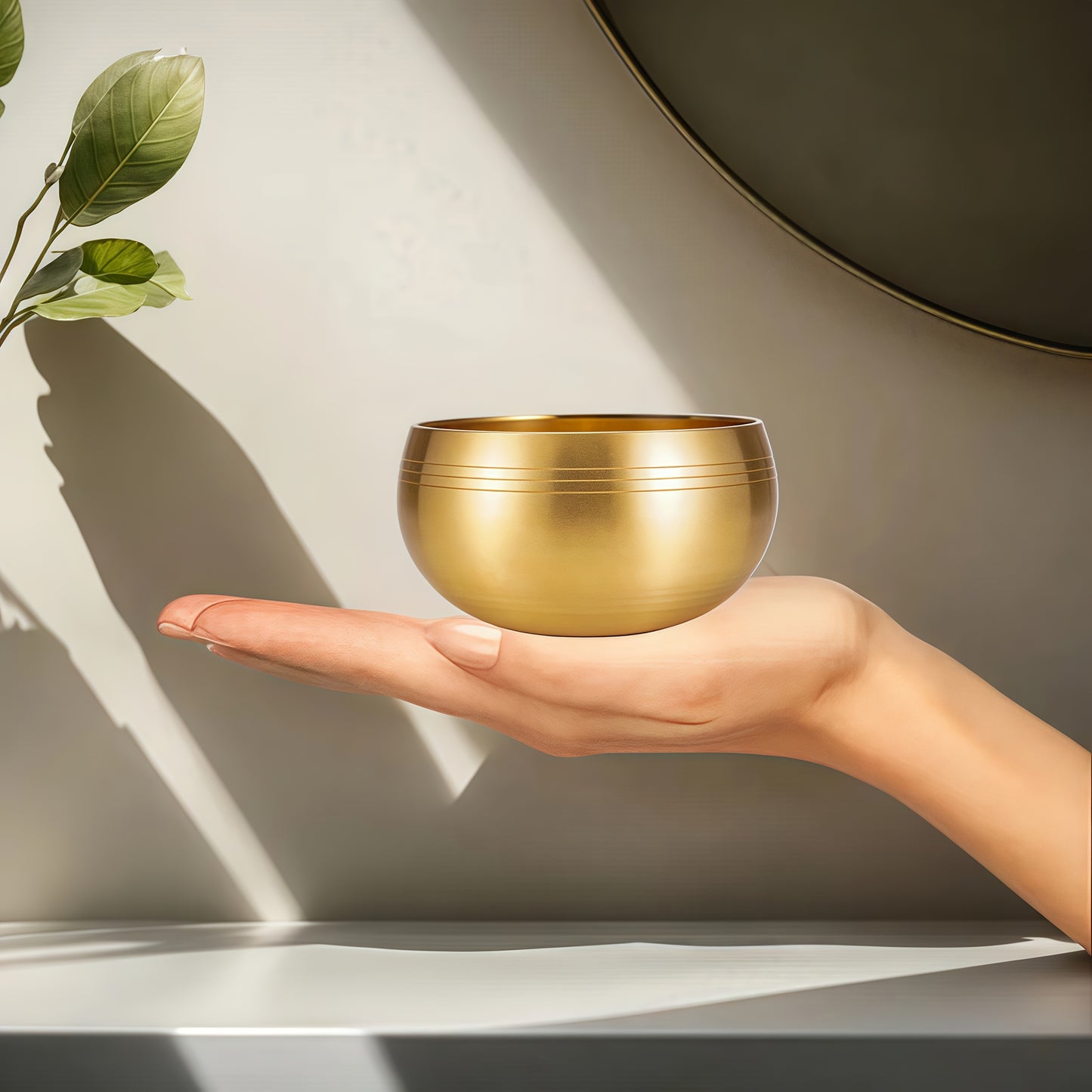 Mindfulness meditation singing bowl, including wooden mallet, original Tibetan bowl