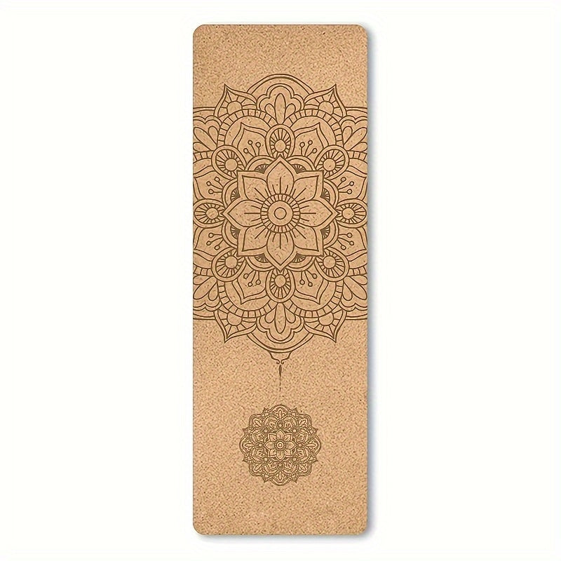 Cork Yoga Mat with Mandala Design – Non-Slip & Durable | For Yoga and Meditation