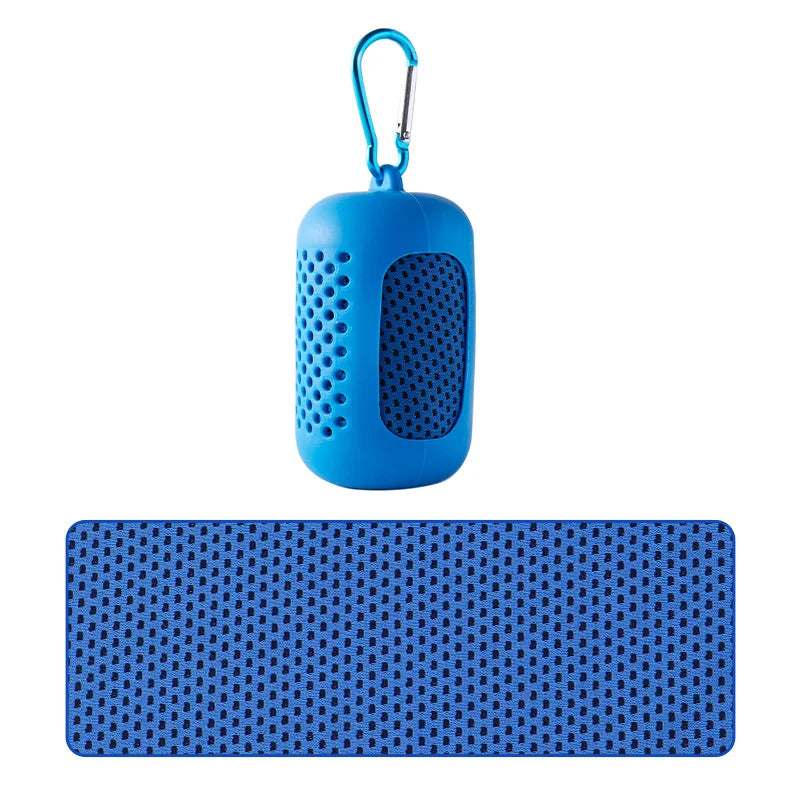 RaviZen Portable Cooling Towel – Siliconen Opbergcase | Sneldrogende Verkoelende Sporthanddoek voor Fitness & Strand