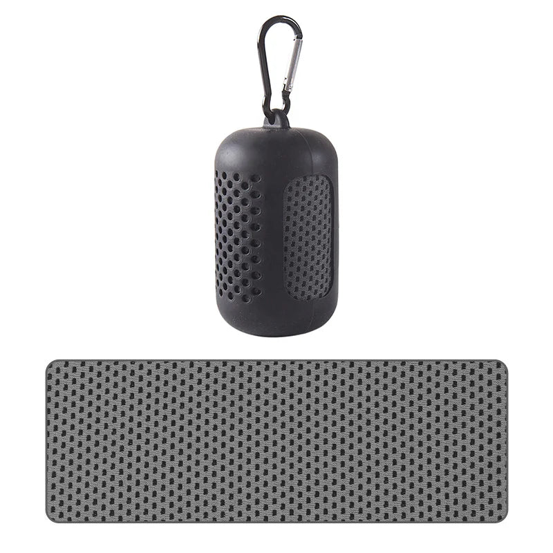 RaviZen Portable Cooling Towel – Siliconen Opbergcase | Sneldrogende Verkoelende Sporthanddoek voor Fitness & Strand