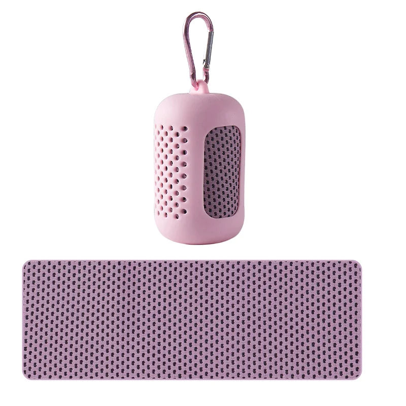 RaviZen Portable Cooling Towel – Siliconen Opbergcase | Sneldrogende Verkoelende Sporthanddoek voor Fitness & Strand