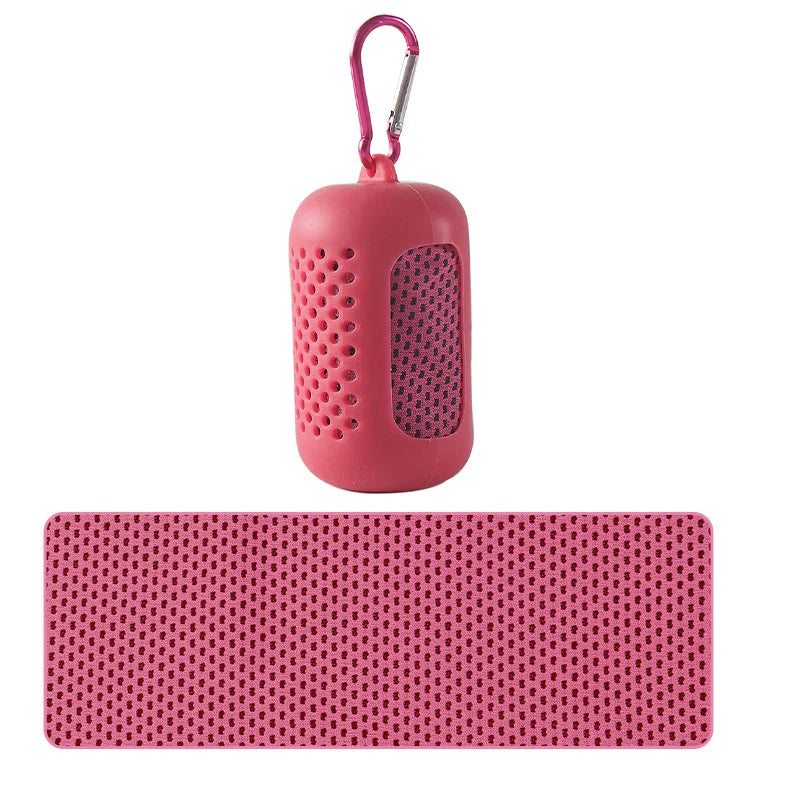 RaviZen Portable Cooling Towel – Siliconen Opbergcase | Sneldrogende Verkoelende Sporthanddoek voor Fitness & Strand