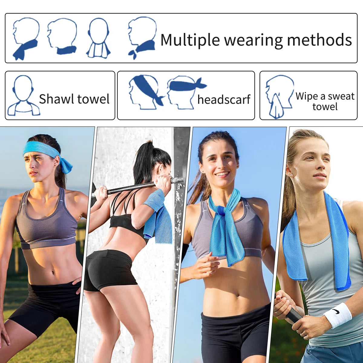 RaviZen Portable Cooling Towel – Siliconen Opbergcase | Sneldrogende Verkoelende Sporthanddoek voor Fitness & Strand