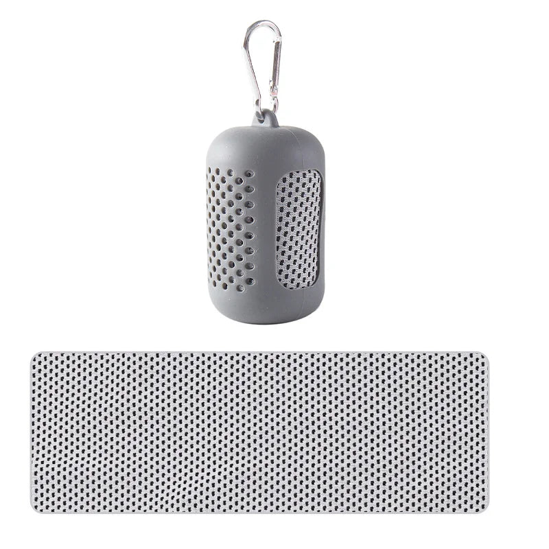 RaviZen Portable Cooling Towel – Siliconen Opbergcase | Sneldrogende Verkoelende Sporthanddoek voor Fitness & Strand