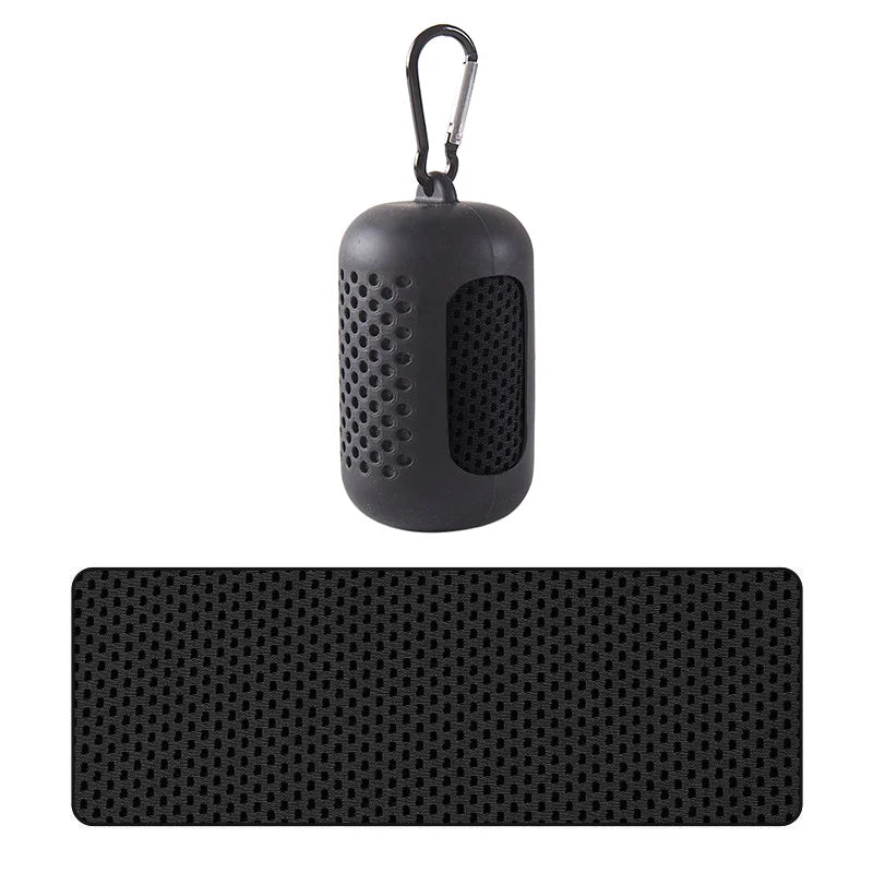 RaviZen Portable Cooling Towel – Siliconen Opbergcase | Sneldrogende Verkoelende Sporthanddoek voor Fitness & Strand
