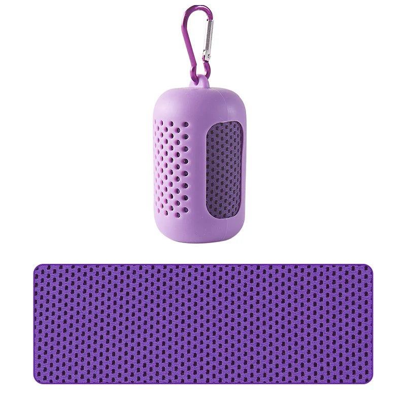 RaviZen Portable Cooling Towel – Siliconen Opbergcase | Sneldrogende Verkoelende Sporthanddoek voor Fitness & Strand
