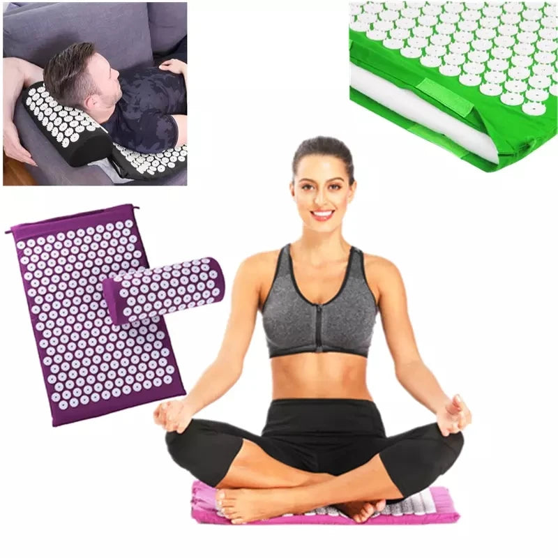 RaviZen Acupressuurmat & Massagekussen – Spike Yoga & Pilates Set