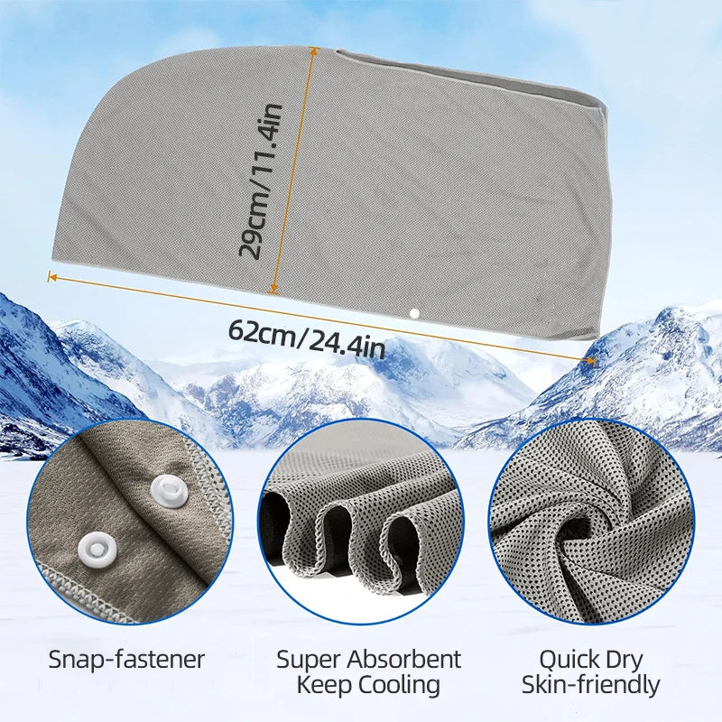 RaviZen Cooling Hoodie Towel – Directe Verkoeling | Sneldrogende Sport & Yoga Handdoek met Capuchon