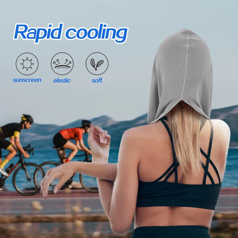 RaviZen Cooling Hoodie Towel – Directe Verkoeling | Sneldrogende Sport & Yoga Handdoek met Capuchon