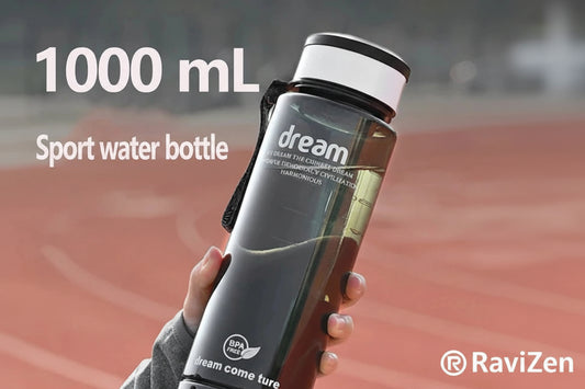Ravizen.nl 1000ml Motivatie Sportfles – Lekvrije Outdoor & Fitness Waterfles | Draagbare Drinkfles voor Gym, Yoga & Reizen