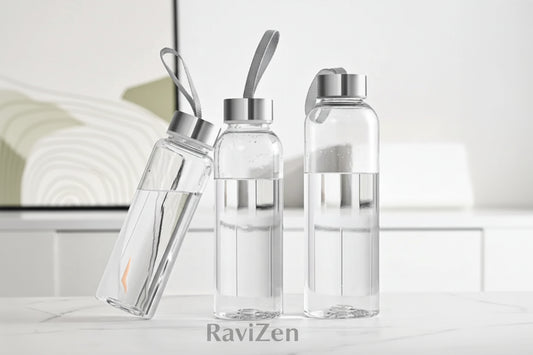 RaviZen Yoga waterfles 300/400/500 ml (Draagbaar, Plastic, Transparant)