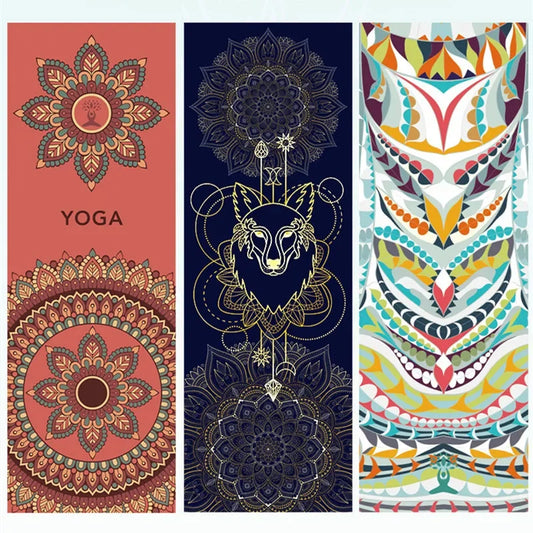 Hot Yogamat Handdoek 185*63cm Bedrukte Yoga Handdoek Antislip Fitness Workout Mat Cover voor Pilates Gym Yoga Dekens
