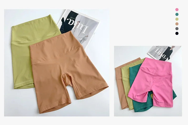 Women's High-Waist Yoga & Fitness Shorts – Quick-Drying 4-Point Sports Shorts with Shape Effect for Running, Cycling & Workouts
