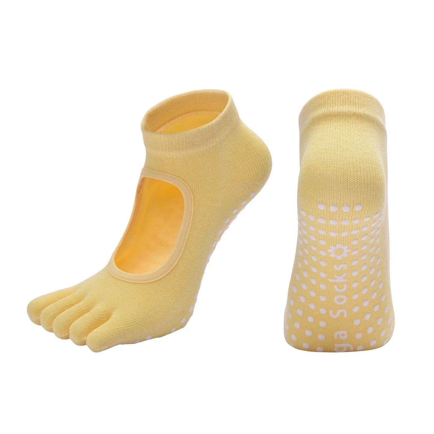 Anti-Slip Yoga Socks – Pilates & Fitness Grip Socks | Comfort & Stability for Home Workouts