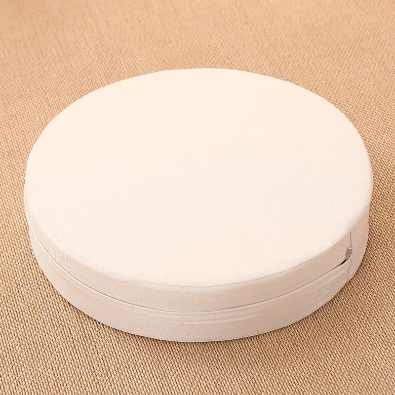 Linen Tatami Meditation Cushion – Round Yoga Pillow 40 cm | Comfort & Posture – RaviZen