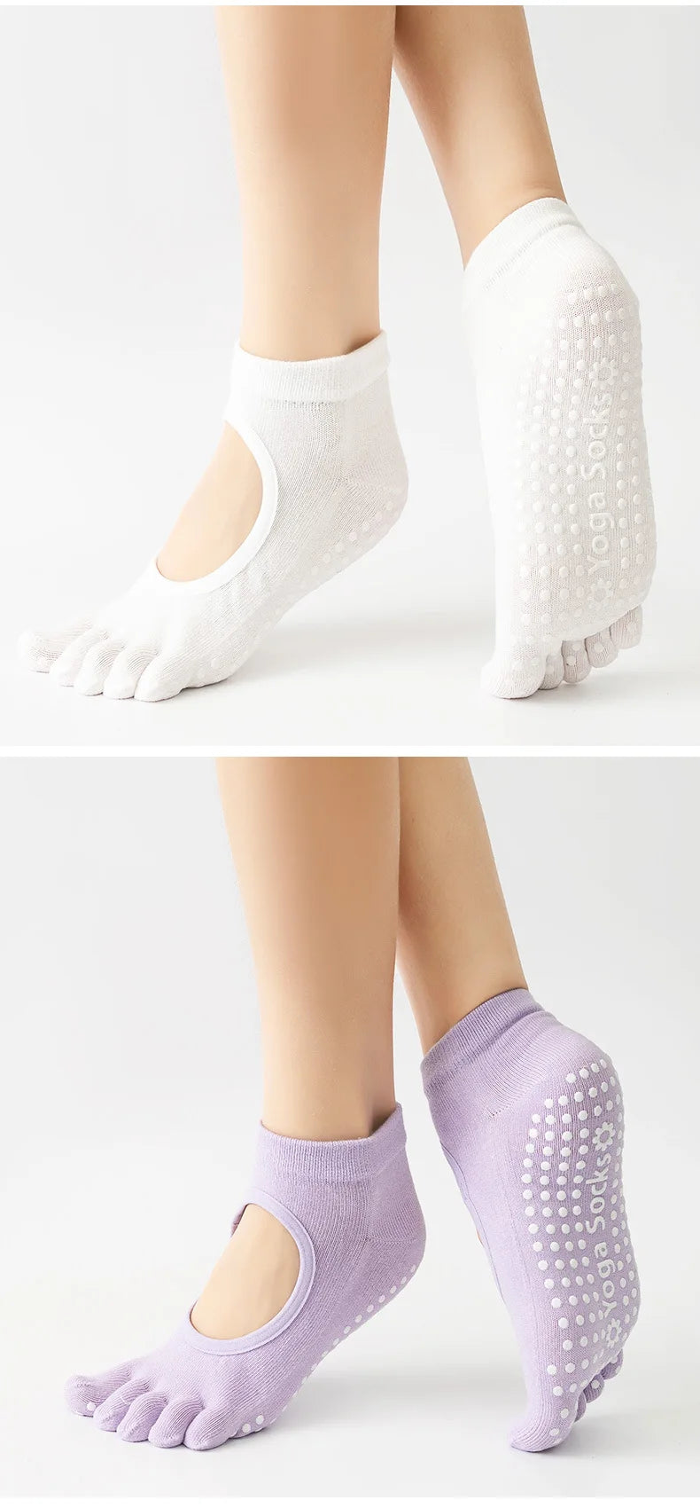 Anti-Slip Yoga Socks – Pilates & Fitness Grip Socks | Comfort & Stability for Home Workouts