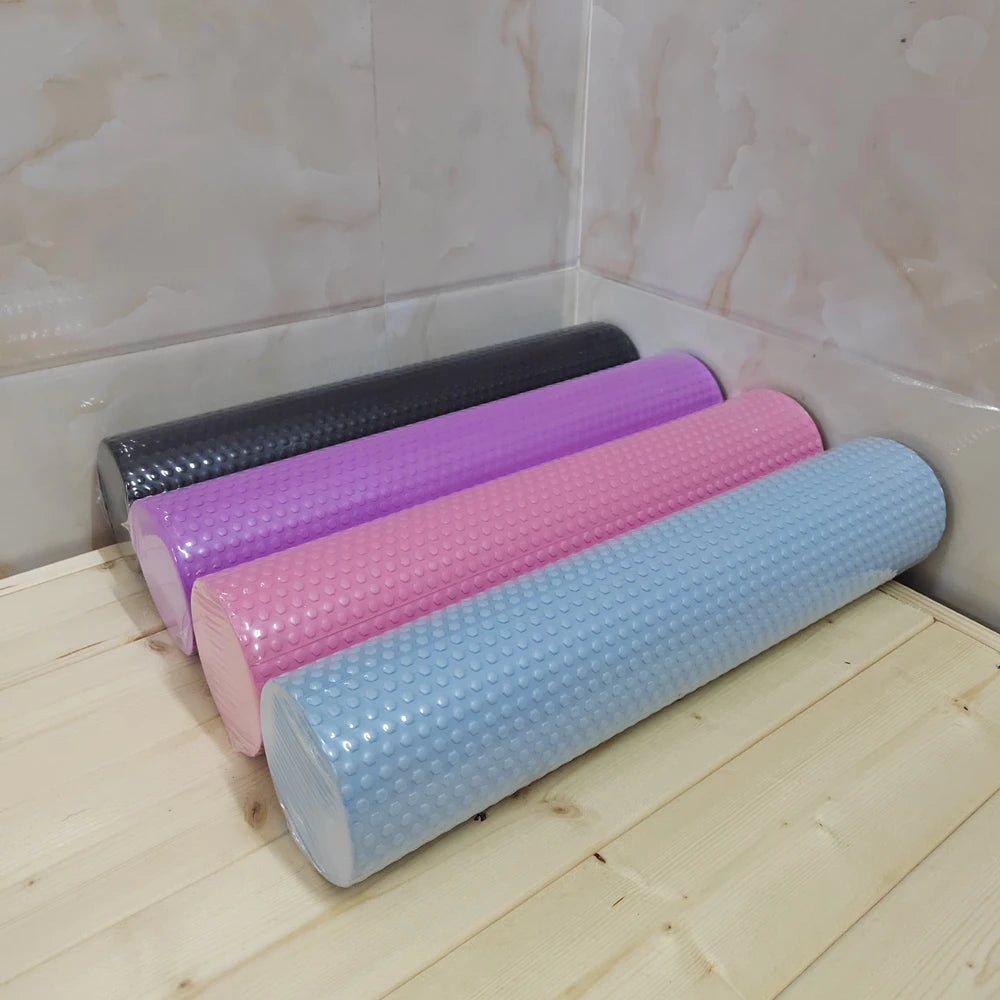 EVA Yoga Roller – Ronde Foam Cylinder voor Pilates & Spierherstel | Hexagon Grip, 9.5 cm Ø, 45 cm Lengte