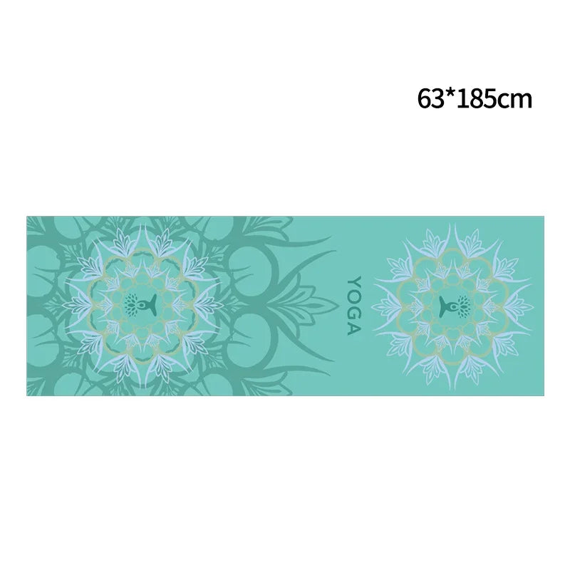 Hot Yoga Mat Towel 185*63cm Printed Yoga Towel Non-Slip Fitness Workout Mat Cover for Pilates Gym Yoga Blankets