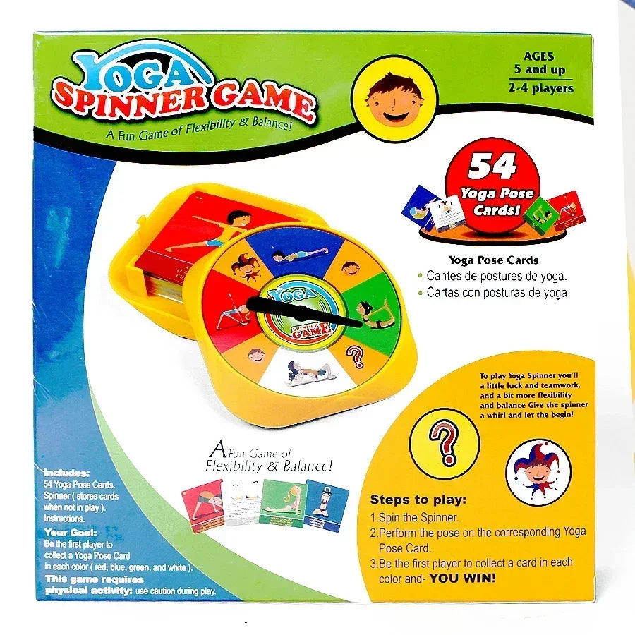 Kindvriendelijk Yoga Spinner Spel – 54 Positiekaarten voor Focus, Balans & Beweging | Ideaal voor Thuis, School & Groepsspel