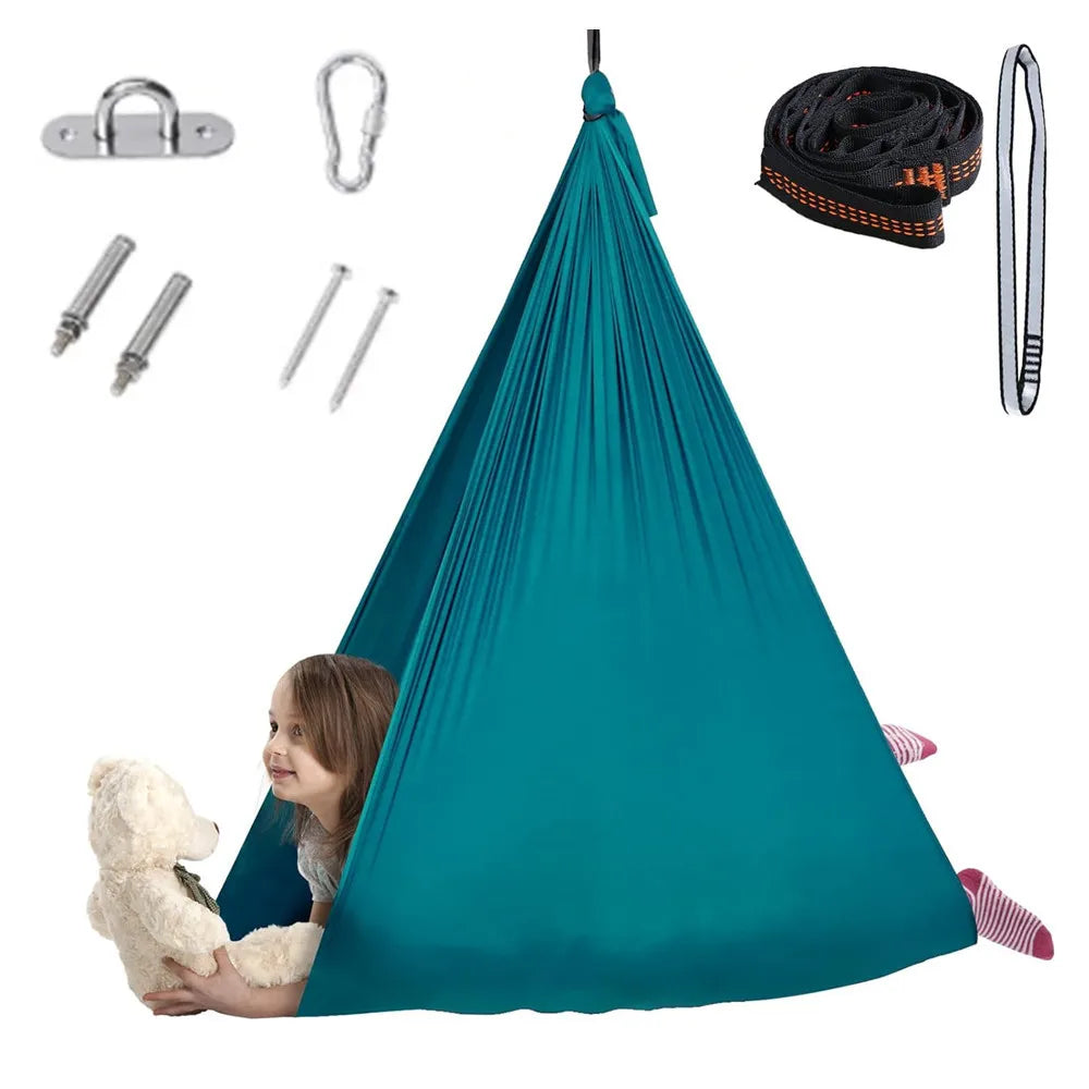 Yoga Hangmat voor Kinderen – Sensory Swing voor Binnen & Buiten | Elastisch Nylon voor Yoga & Therapie