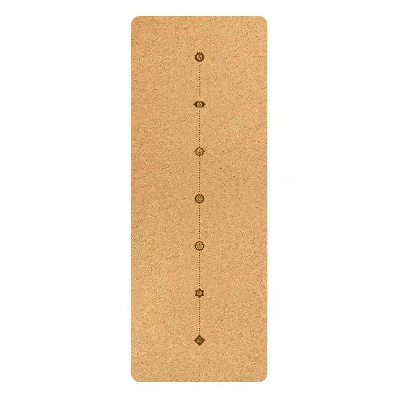 Cork Yoga Mat with Alignment Lines – Non-Slip & Durable | Perfect for Beginners & Yoga Training (183x68 cm)