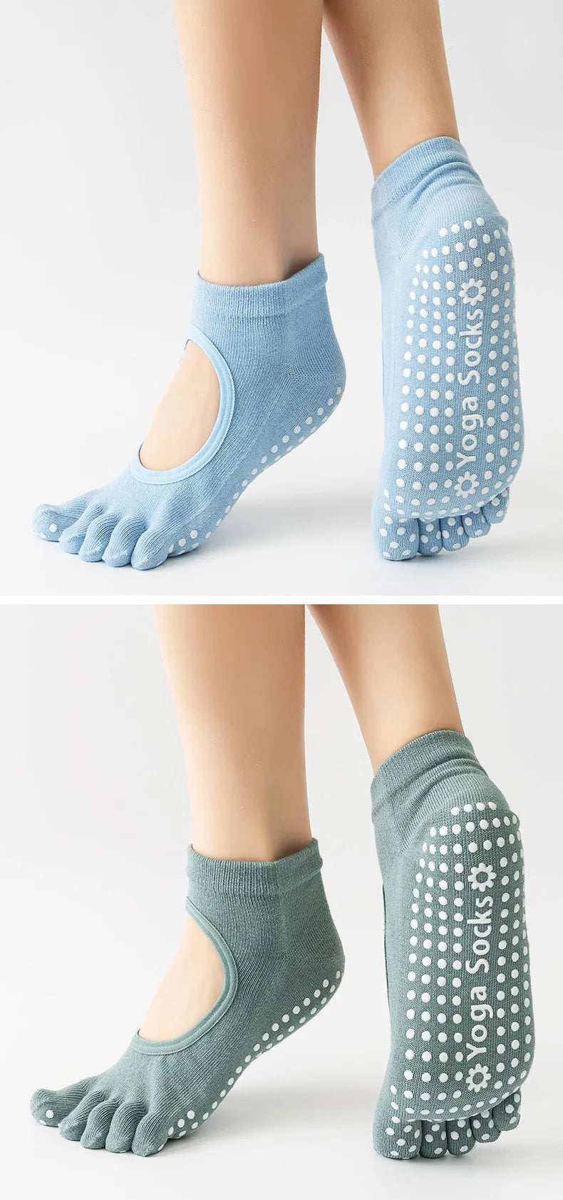 Anti-Slip Yoga Socks – Pilates & Fitness Grip Socks | Comfort & Stability for Home Workouts