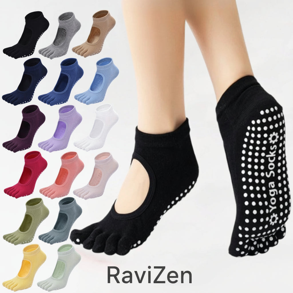 Anti-Slip Yoga Socks – Pilates & Fitness Grip Socks | Comfort & Stability for Home Workouts