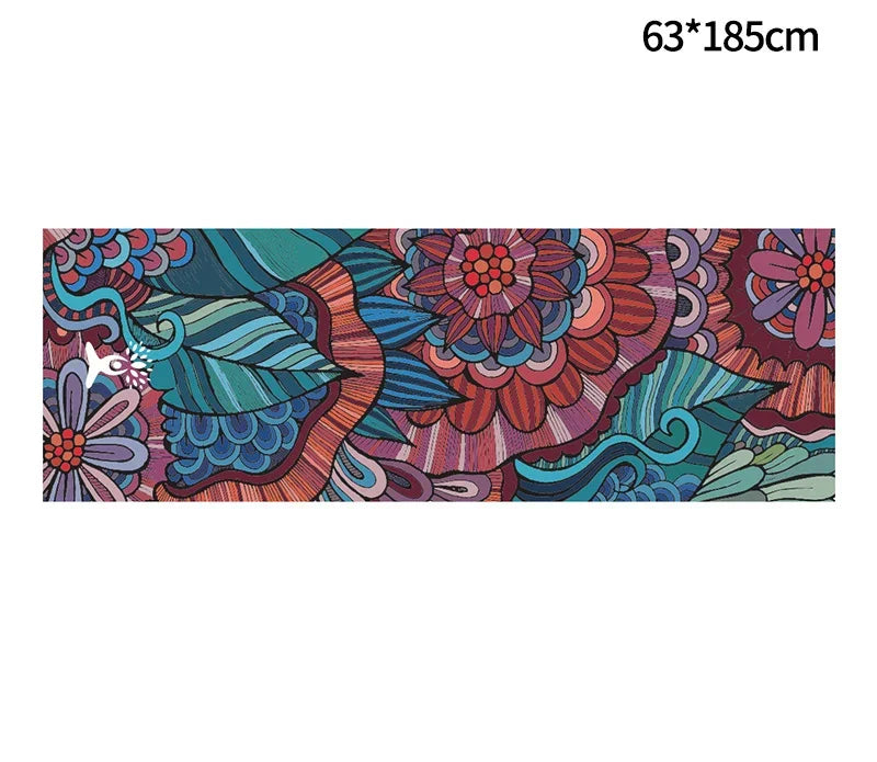Hot Yoga Mat Towel 185*63cm Printed Yoga Towel Non-Slip Fitness Workout Mat Cover for Pilates Gym Yoga Blankets