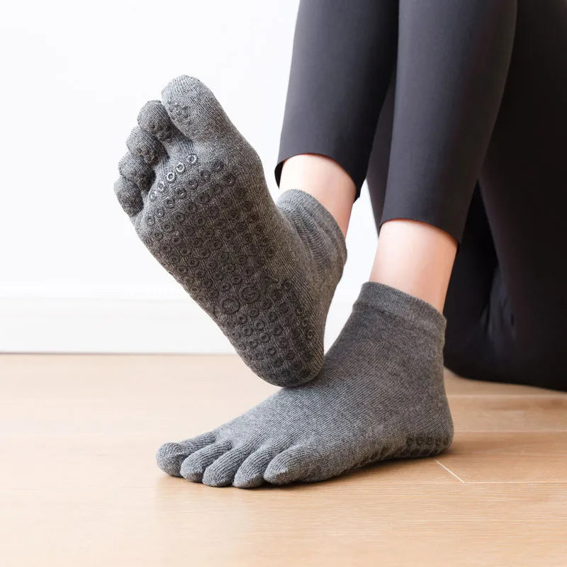 RaviZen Vijf-Teen Yoga Sokken – Antislip voor Yoga, Pilates & Ballet