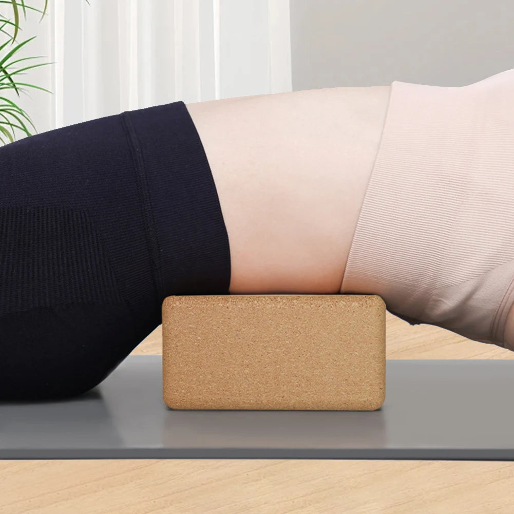 Eco‑Vriendelijk Kurken Yogablok – Natuurlijk Antislip Yoga & Pilates Blok (9×6×3 inch)