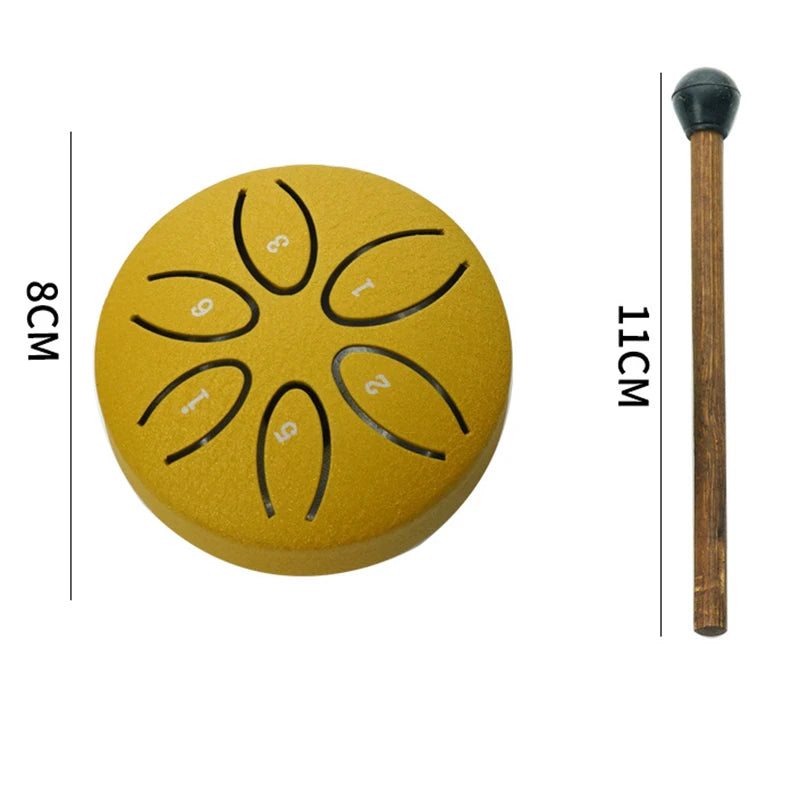 Mini Steel Tongue Drum | 6 Tonen | Yoga & Meditatie | Inclusief Stokje