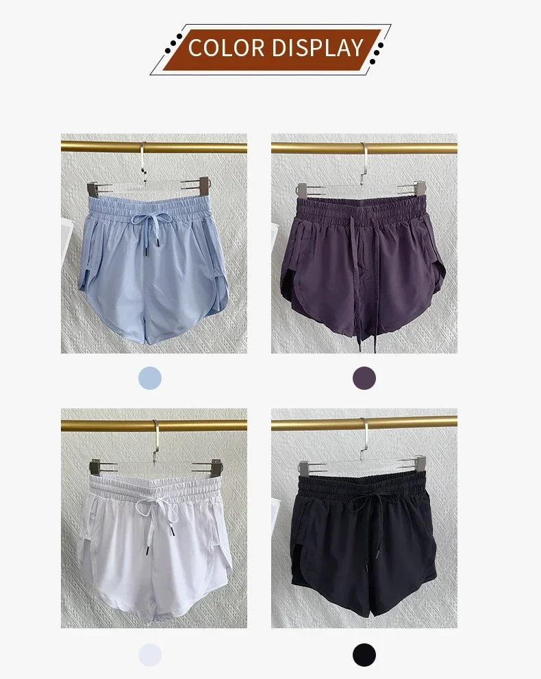 Women's High-Waist Sports Shorts – Double Layer, Quick-Dry & Breathable | Yoga, Running & Fitness Shorts