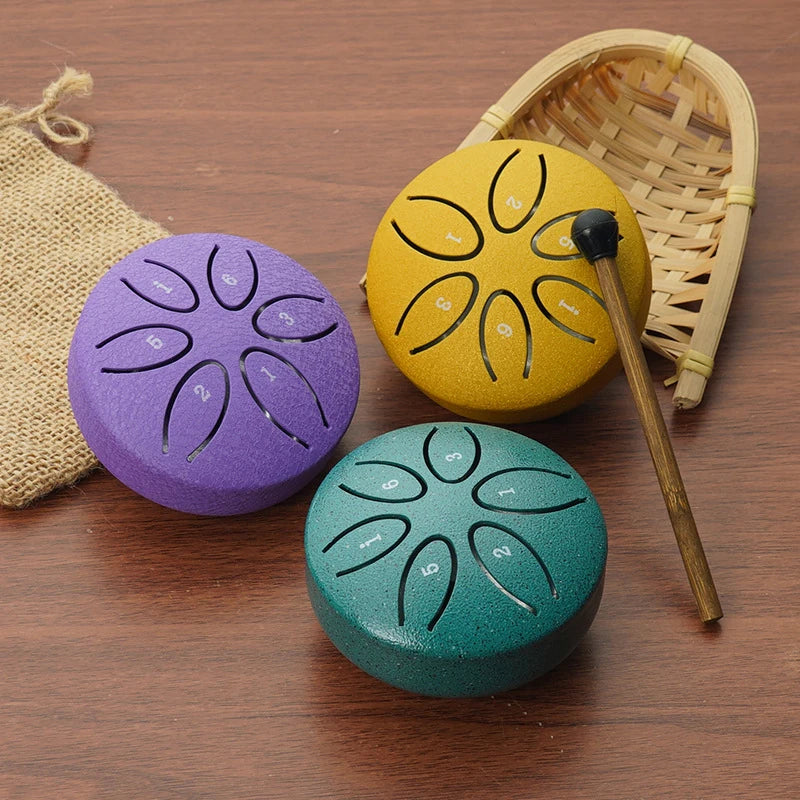 Mini Steel Tongue Drum | 6 Tonen | Yoga & Meditatie | Inclusief Stokje