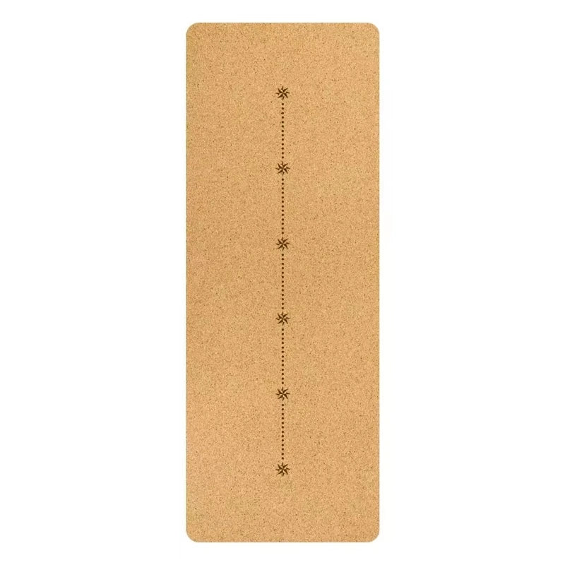 Cork Yoga Mat with Alignment Lines – Non-Slip & Durable | Perfect for Beginners & Yoga Training (183x68 cm)