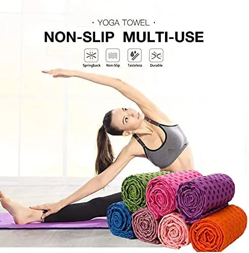 Antislip Hot Yoga Handdoek – Zweet absorberende/ Lichtgewicht Fitness‑ & Yogadeken voor Studio & Travel