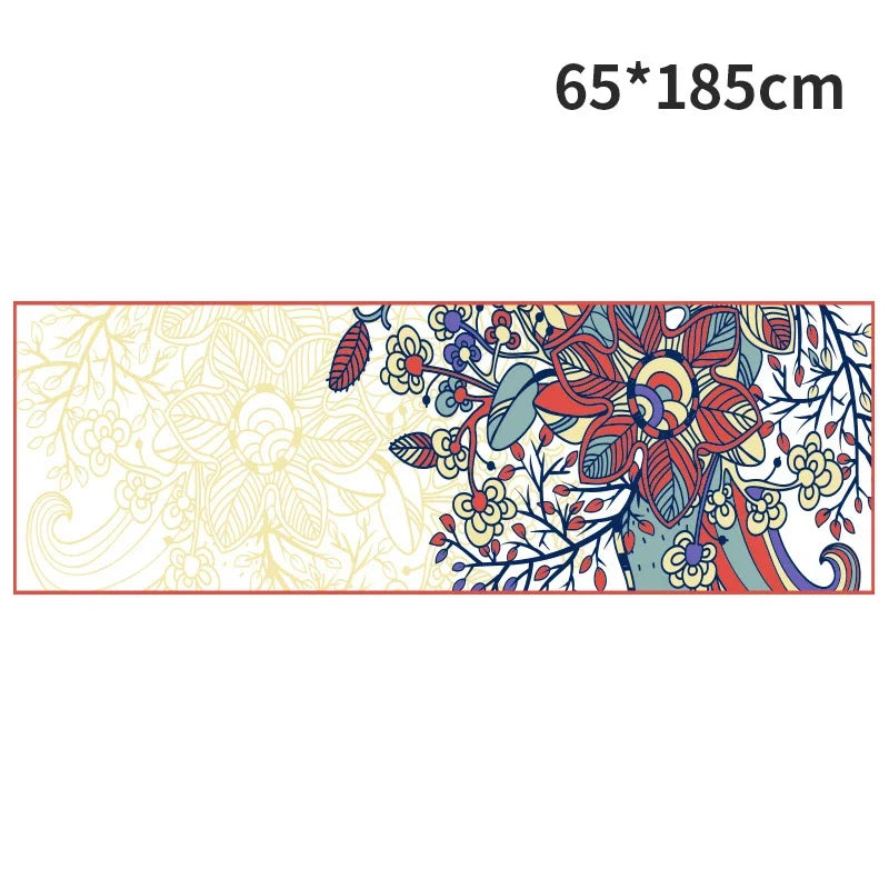 Hot Yoga Mat Towel 185*63cm Printed Yoga Towel Non-Slip Fitness Workout Mat Cover for Pilates Gym Yoga Blankets